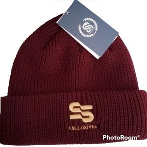 🆕 SS Unisex Knit Beanie Soft and Warm Maroon/Brown